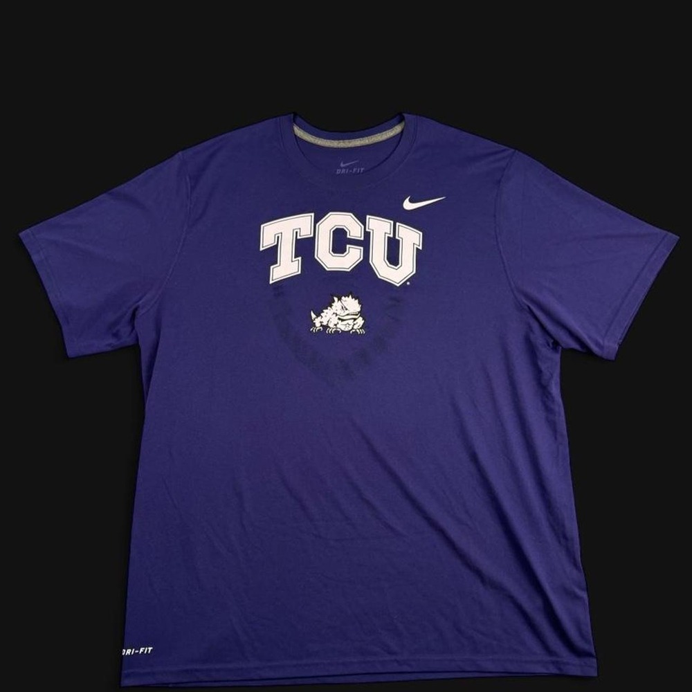 Nike Dri-FIT TCU Horned Frogs Graphic T-Shirt Mens XL Purple NCAA